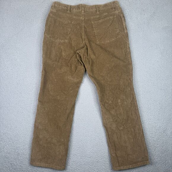 LL Bean Corduroy Pants Mens 35x30 Brown Natural Fit Stretch Country 502838 Gorp - Picture 2 of 12